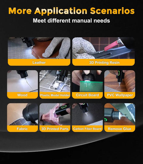 40kHz Ultrasonic Cutter Knife With OLED Display For Pro Grade Precision Cutting And Polishing In 3D Printing, Model Making, And DIY Projects, Four Modes, Stable Power, Includes 50 Replacement Blades on leather, resin, wood and plastic