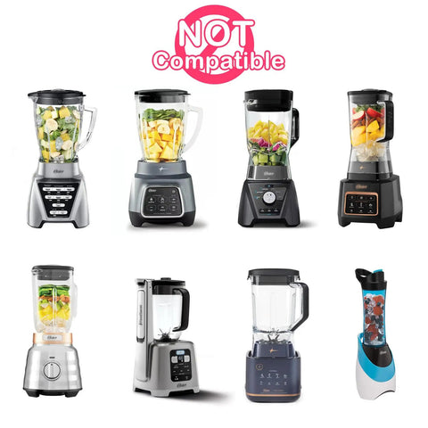 Image showing various blenders not compatible with Six Cup Blender Glass Jar Replacement With Blade For Oster Osterizer Classic Series.