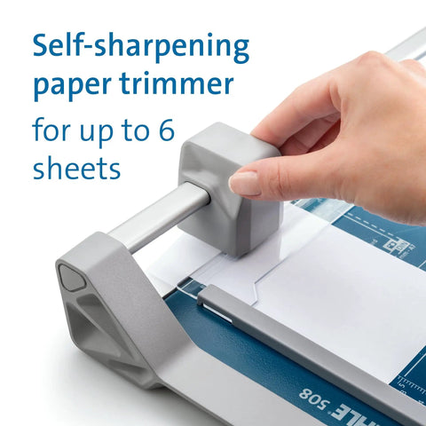 18 Inch Rotary Paper Trimmer Featuring Self Sharpening Blade And Automatic Clamp With Rock Solid Metal Base For Dead On Precision Cuts And No Sweat Workspace Setup Perfect For Office Or School Use
