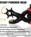 Close-up of Heavy Duty Leather Hole Punch Set With Rotary Puncher and extra large punch plate