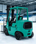 Heavy Duty Electric Forklift And Battery Powered Pallet Stacker For Hassle Free Warehouse Material Handling And Cargo Hauling Industrial Workhorse Rig on ice.