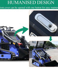 23 HP Compact Double Cooling Mini Skid Steer Loader DS SS70 with open front cover showing maintenance access