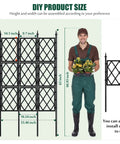 Diagram of Tall 5.25 Ft Garden Trellis Iron Pipe Metal Plant Support for climbing ivy vines and roses with twist tie.