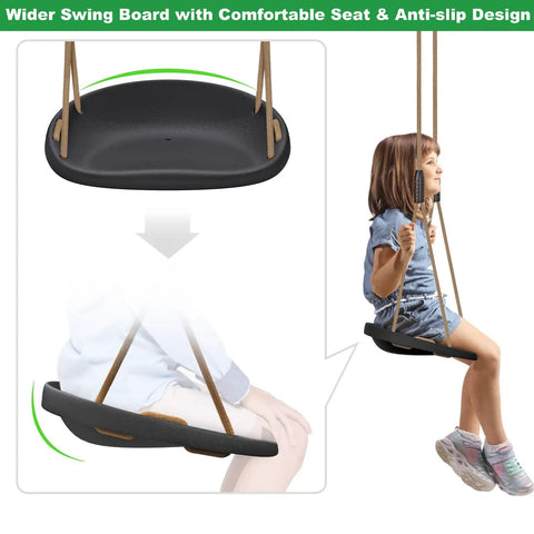 Two Pack Heavy Duty Swing Seats With 500 Pound Capacity And Wider Swing Board Anti Slip Surface Height Adjustable Rope