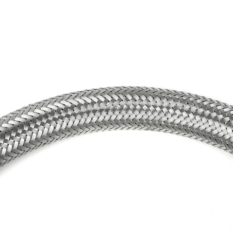 Heavy Duty 304 Stainless Steel 1 X 36 Braided Discharge Hose For Air Compressor 900 Psi flexible metal line detail view.