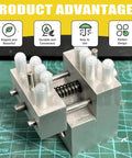 60Pcs 12 Size 304 Stainless Steel Dowel Pins Set M6 M8 M10 Assortment For Shelf Support Peg Pins And Rod Fasteners Durable Hardware For Metal Projects And Furniture Installation shown with product advantages on a workshop table.