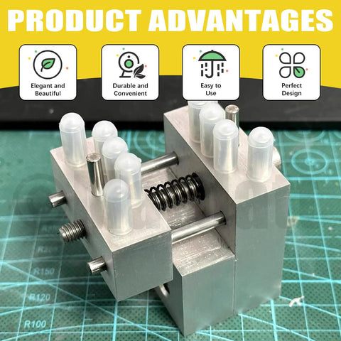 60Pcs 12 Size 304 Stainless Steel Dowel Pins Set M6 M8 M10 Assortment For Shelf Support Peg Pins And Rod Fasteners Durable Hardware For Metal Projects And Furniture Installation shown with product advantages on a workshop table.