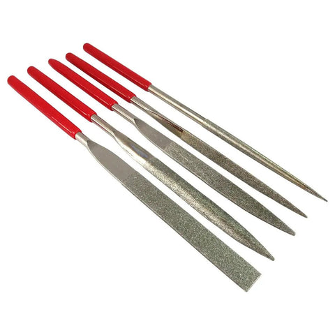 Six Piece 180mm Diamond Flat File Set With 40 80 150 240 400 600 Grits 70mm Diamond Coated Surface Two And A Half Inch PVC Handles