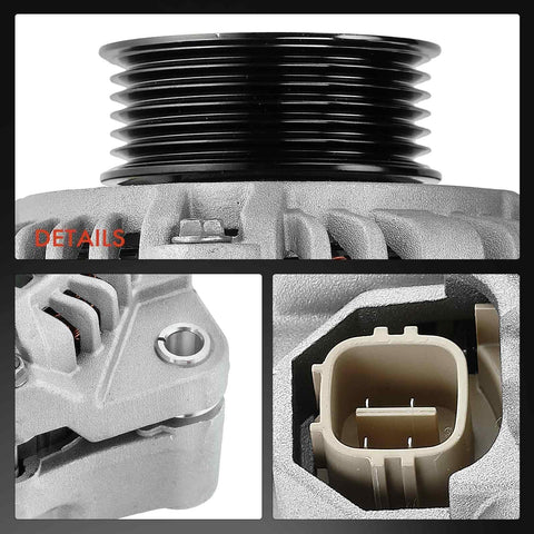 Alternator Replacement For Honda Civic And Acura EL 2001 2005 1.7L 70A 12V Direct Fit With 6 Groove Pulley CCW Rotation