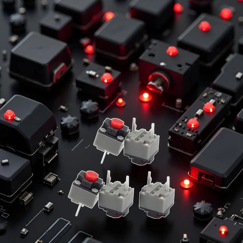 5Pcs Silent Mouse Micro Switches 6x6x7.3mm Square Buttons Lowkey Quiet Clicks For Gaming And Office 10 Million Clicks Durable Replacement