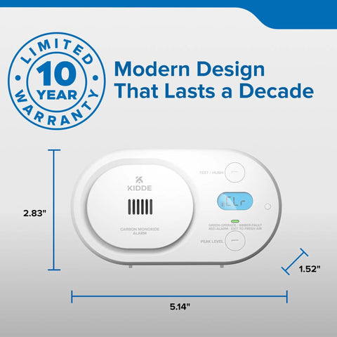 Low Level Carbon Monoxide Detector Powered By AA Batteries, Digital Backlit Display, Portable For Travel Or Home, 85 dB Alarm