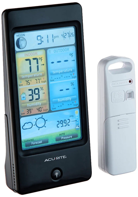 Color Weather Station With Forecast, Temperature, Humidity, And Backyard Sensor Data, Self Calibrating Forecasting device