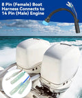 Outboard Ignition Wiring Harness Adapter 8 Pin To 14 Pin For Mercury Mariner Quicksilver Mercruiser showing connection detail