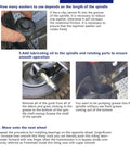 Close-up of spindle and washer application for Front Wheel Bushing To Bearing Conversion Kit For Lawn Tractors And Walk Behind Mowers