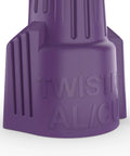 Purple Aluminum To Copper Twist On Wire Nuts 301765S Pack of 10 with Antioxidant Filler close-up showing texture and markings.