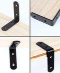 30 Pack Tough As Nails L Brackets Corner Braces For Wood 2.5 Inch Matte Black Cast Iron right angle metal fasteners on wood