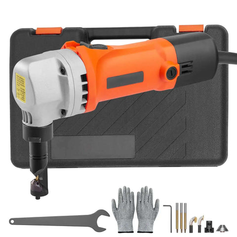 Sheet Metal Nibbler Power Cutter 550W Pro Electric Tool 2200 RPM 360 Degree Rotating Head for straight curve and circle cuts