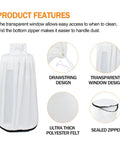 Heavy Duty Dust Collector Bag And Hose Reducer For Woodworking Planers with transparent window and drawstring design.