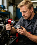 Mechanic using Rivet Nut Tool Kit M3 M8 Plug And Play Quick Change System For Blind Insert Nuts in workshop setting