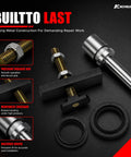 Heavy Duty CV Axle Bearing Puller Tool Kit Wrenchin Essentials For Toyota 8 Inch Clamshell kit parts including threaded rod and seals.