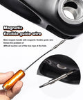 LEBYCLE bike internal cable routing tool, orange magnetic flexible guide for brake, shift and Di2 cables