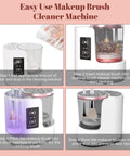 Steps for using 3 In 1 Electric Makeup Brush Cleaner Machine With Dryer Holder Portable USB Cleaner Tool for brushes