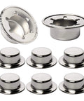 8 Pack Spring Steel Push On Pushnut Caps With Mechanical Zinc Plating For One Half Inch Axles On Hand Trucks Rolling Bins And Lawn Wagons Durable Permanent Washer Caps A Go-To Cotter Pin Alternative.