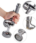 Heavy Duty Pre Rinse Sink Sprayer With Handle Grip Assembly 1.42 GPM Workhorse High Pressure Dish Sprayer For Commercial Faucets Replacement Kit Polished Chrome Gray Kitchen Upgrade