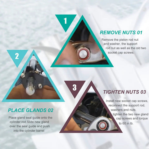 Installation steps for HP4600 Cylinder Gland Kit For BayStar Compact Cylinder Teleflex Marine Replacement Fits HC4645H