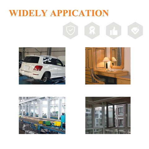 Various applications of Rivet Nut Kit Set with 860 pieces in auto body, furniture assembly, construction, and window frames.