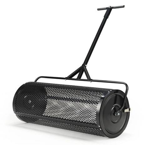 Beast Compost And Peat Moss Spreader For Lawns And Gardens With 2 In 1 ATV And T Shaped Handle 16 In Wide By 48 In Long 5.6 Cu Ft Capacity
