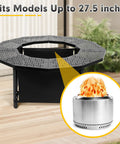 48 Inch Fire Pit Surround Tabletop For Solo Stove Bonfire And Wood Burning Pits, 28.4 Inch Inner Diameter, Coated Metal