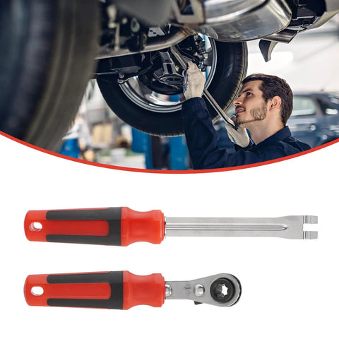 Mechanic using Slack Adjuster Tool Set 5/16 Inch Double Square Reversible Ratcheting Wrench Built Tough For Quick Adjustments