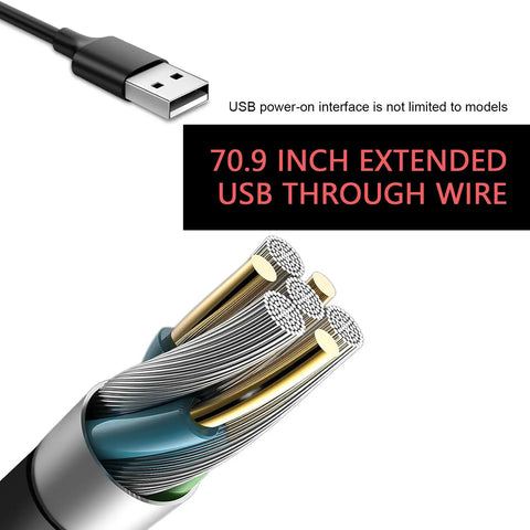 USB cable for Dual Head Car Seat Headrest Fan With 360 Degree Rotating No Sweat USB Powered Silent Motor for smooth operation.