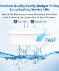 Replacement Water Filter For Waterdrop WD-PF-01A Plus, Cuts PFOA PFOS And Chlorine, shown above water with fast flow arrow