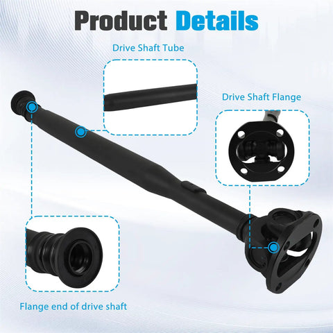 Front Drive Shaft Replacement For C230 C250 C300 E350 S550 CLS63 GLK350 SL65 E63 Dope Upgrade For Your Ride, Quieter Operation, Smoother Shifts, OEM Fit, Part 2044106701 black drive shaft tube with flanges
