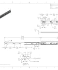 Technical drawing of Beefy 22 Inch Drawer Slides With Full Extension And Over Travel 3 Stage Side Mount Ball Bearing Rails