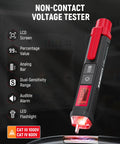 Go To Electrical Test Kit With Non Contact Voltage Tester And GFCI Outlet Tester LCD Display Pro Grade Wiring Fault Checker Outlet Tester Set For Electricians And DIYers 2 Piece showing voltage tester with LED display