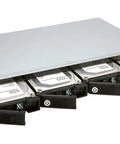 Heavy Duty 4 Bay Hard Drive Enclosure With Direct USB Type C Port For Expanding External Storage And NAS Backup Like A Pro supporting four SATA drives.