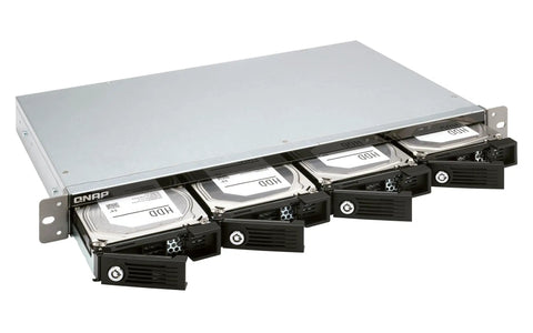 Heavy Duty 4 Bay Hard Drive Enclosure With Direct USB Type C Port For Expanding External Storage And NAS Backup Like A Pro supporting four SATA drives.