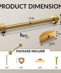 Solid As A Rock Countertop Connector Bolts M8 X 100MM Joint Fasteners dimensions and included hardware for furniture setups.
