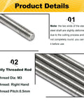 M3 X 150Millimeter Stainless Steel Fully Threaded Stud Rod Kit showing detailed threaded rods with specifications.