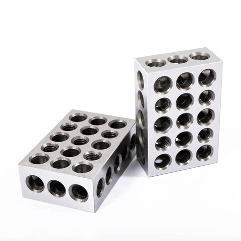 Pro Grade Hardened Steel 1 Inch By 2 Inch By 3 Inch 2 Piece Setup Block Set For Machinists And DIY Builders With Tight Tolerances And Rugged Durability, two blocks
