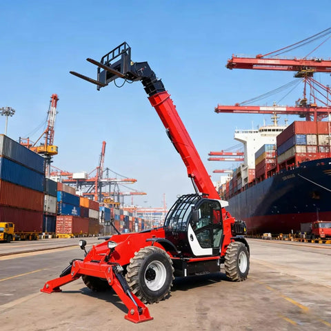 Heavy Duty Telescopic Boom Handler Forklift With Smart Transmission And Auto Leveling Frame Built Damn Tough For No Sweat Jobsite Hauling.