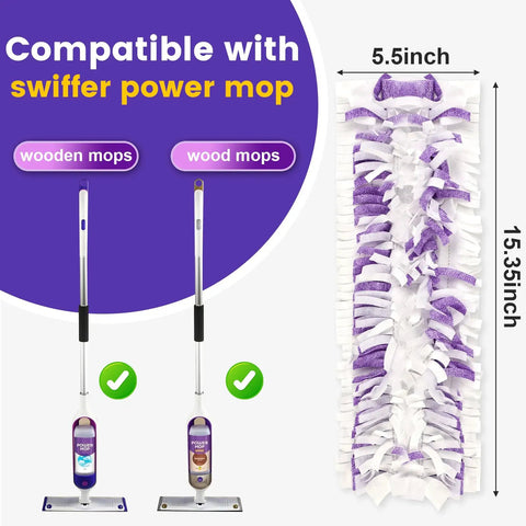 5X Cleaning Power Mop Pads Compatible With Swiffer PowerMop For Disposable Mopping Refills On Multi Surface Wood Floors Replacement Pads 32 Pack Ideal For Hardwood And Tile Surfaces Easy To Use. 32-pack mop pad, 5.5x15.35 inch