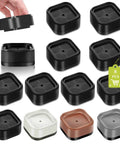 Eight Pack Heavy Duty Furniture Risers Featuring Rock Solid Nonslip Rubber Bottoms And Thick Reinforced Shells For Boosting Tables Desks Sofas Beds Couches Office Chairs Dorm Setup One To Three Inches Tall with various colors visible.