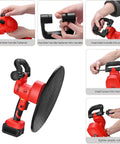 Heavy Duty 1880W Handheld Drywall Sander With Six Speed Controls assembly instructions demonstrating product handle attachment steps.