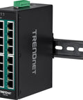 Side view of Unmanaged Industrial 16 Port Gigabit PoE Plus DIN Rail Switch For Rugged Networks Plug And Play Supporting 10 100 1000 Mbps