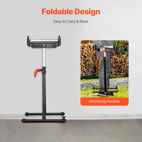 Killer 2 Pack Adjustable Roller Stands Built Like A Tank With Chrome Steel Supports Up To 250 Pounds Each For Straight Up Heavy Duty Workshop Tasks And Precision Cuts, foldable design for easy storage.