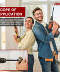 Two people using a power drill with Six Piece Impact Grade Socket Adapters Set For Power Drill To High Torque Impact Wrench indoors.